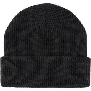 Men Women Black Warm Cuff Beanie Knit Skull Cap for Running Hiking Gardening
